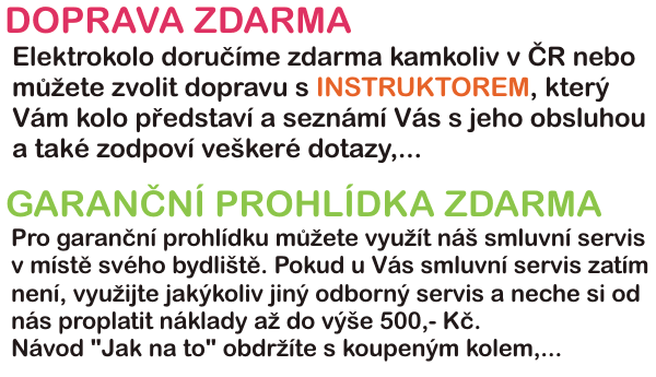 Doprava a garanční prohlídka pro elektrokolo zdarma